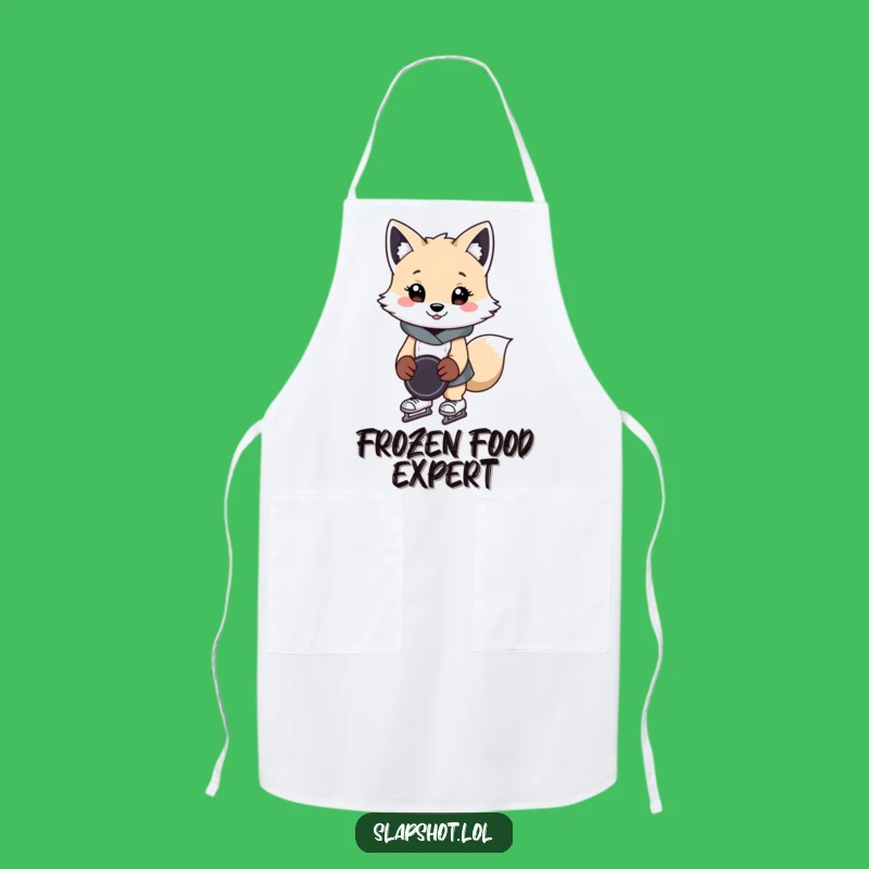 Funny Arctic Fox Apron: Cheerful Skater Chef, Great Humorous Gift For Kitchen Fun