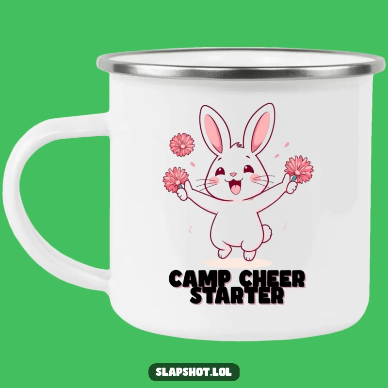 Funny Rabbit Camp Cheer Mug - Enthusiastic Outdoor Gift