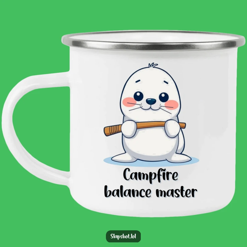 Funny Seal Camping Mug: Balancing Stick, Humorous Gift For Outdoor Adventures