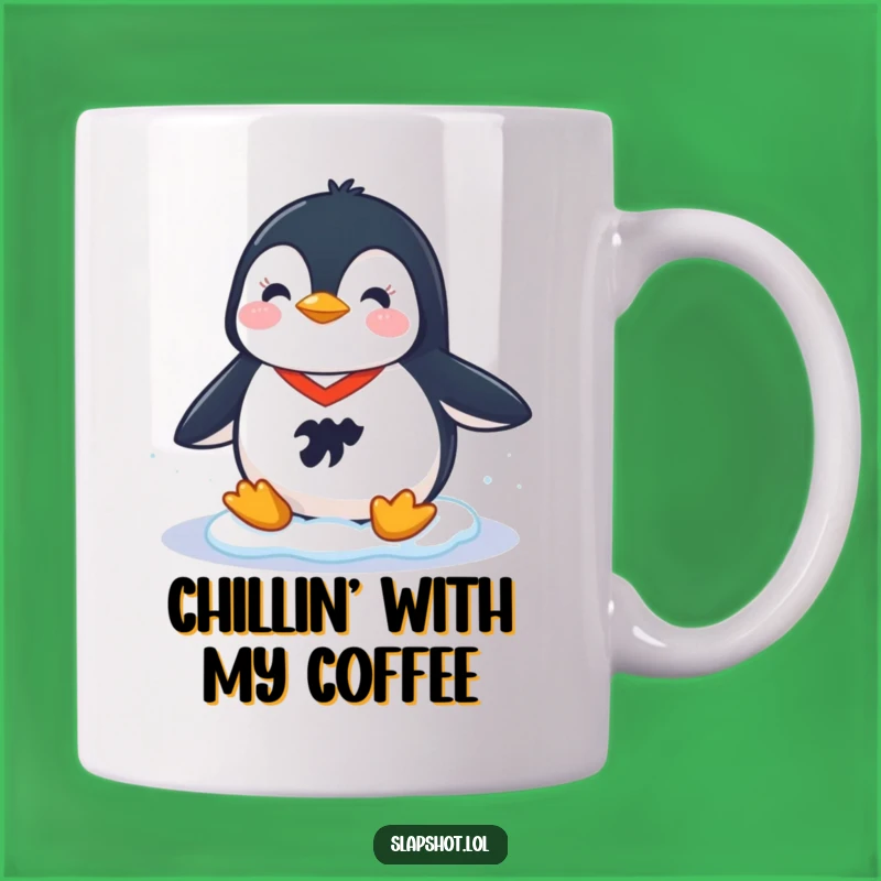 Funny Penguin Hockey Mug: Cheerful Player Design for a Cool Gift