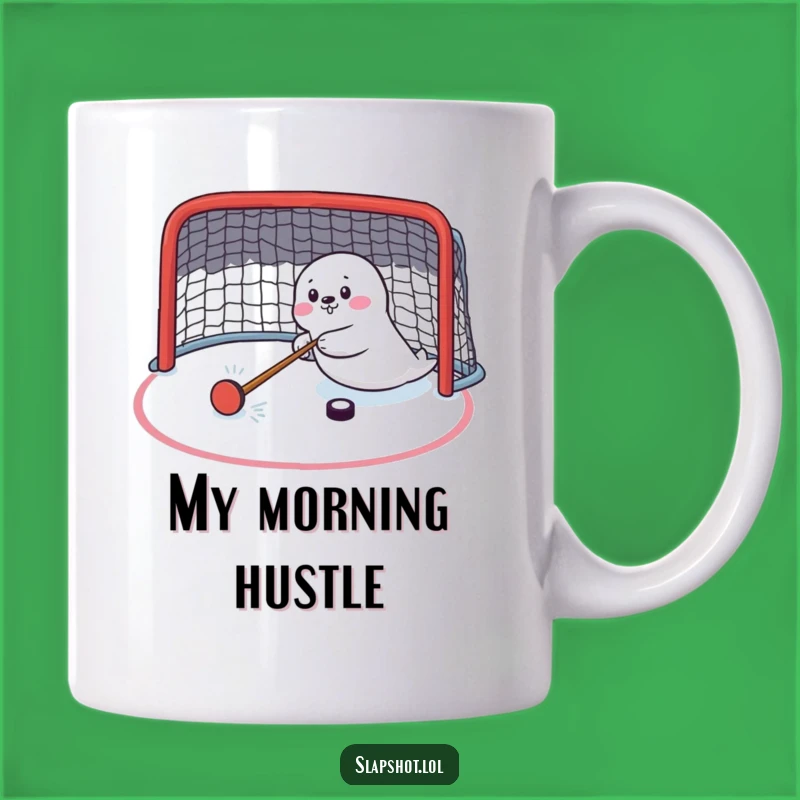 Funny Seal Hockey Puck Mug - Enthusiastic Sports Gift