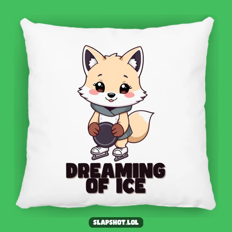 Funny Arctic Fox Pillow: Cozy Cheerful Skater, Cute Humorous Gift For Comfy Spaces