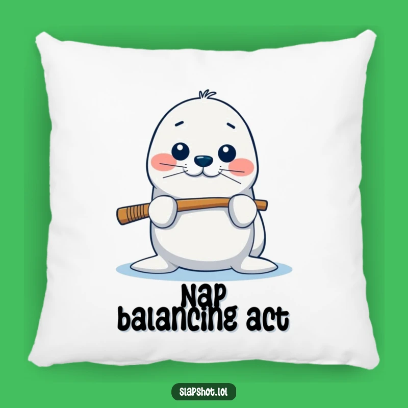 Funny Seal Pillow: Cozy Balancing Act, Cute Gift For Comfy Spaces