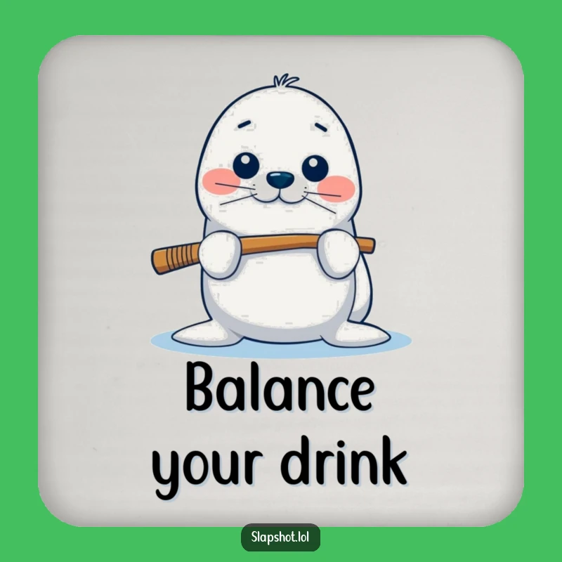 Funny Seal Coaster: Balancing Act Protection, Unique Gift