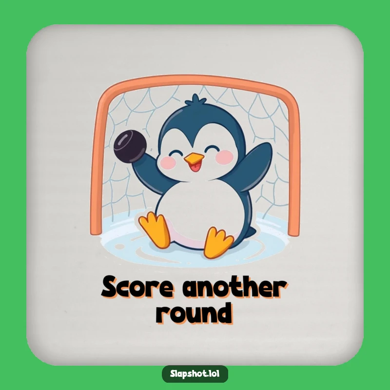 Funny Penguin Coaster: Giggling Slapshot Protection, Unique Gift