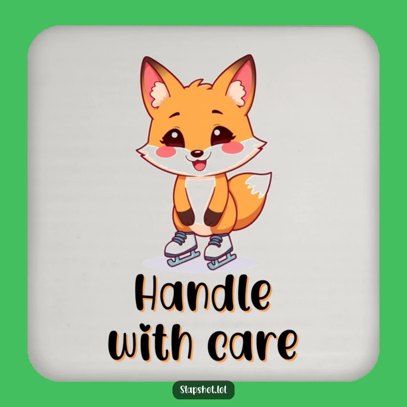 Funny Fox Skater Drink Coaster: Hilarious Protection for Awkwardly Adorable Surfaces