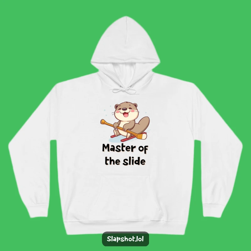 Funny Otter Hockey Hoodie: Cozy Gift for Sliding, Stick-Wielding Comfort
