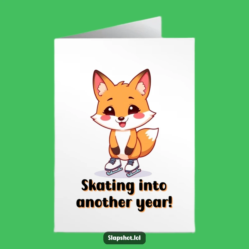 Free Printable Birthday Card: Funny Skating Fox Fail for a Hilarious Downloadable Gift