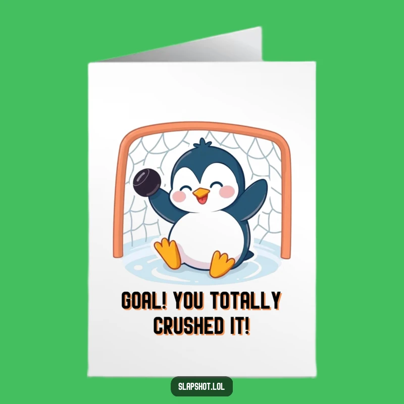 Free Printable Penguin Congrats Card: Funny Golfer Downloadable for Wins