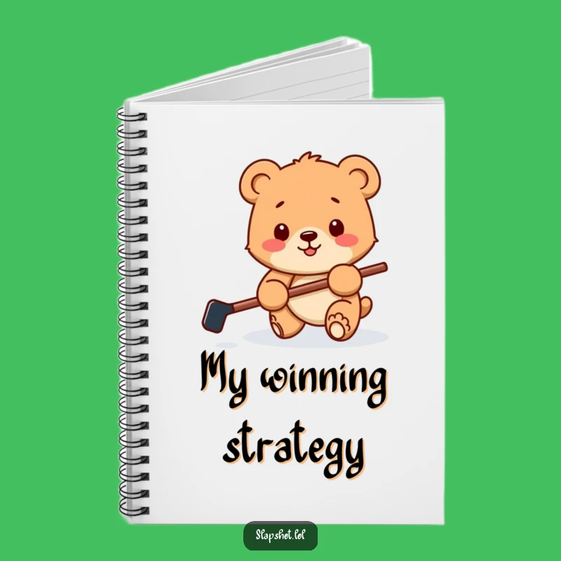 Funny Bear Cub Hockey Notebook: Jot Down Plays with a Playful Design