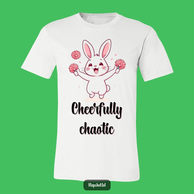 Funny Rabbit Pom-Pom Tee - Wildly Cheerful Fan Shirt Gift