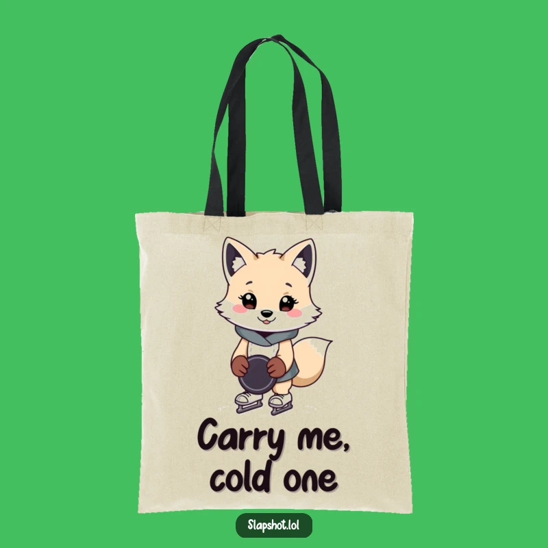 Funny Arctic Fox Tote Bag: Cheerful Skater Style, Perfect Humorous Gift For Errands